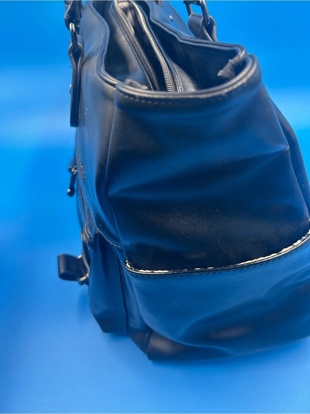Six Pack Fitness Black Travel Tote with Multiple Zip Pockets